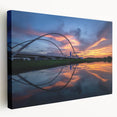 Dallas skyline in muted gray and blue tones on a large stretched canvas, suitable for kitchen wall art.