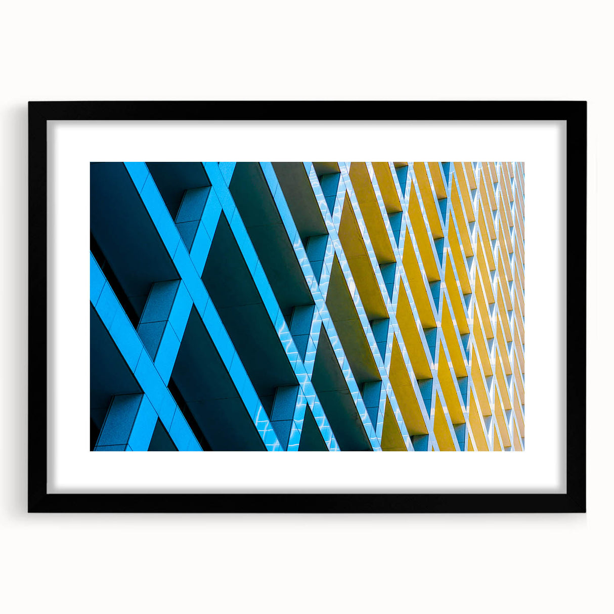 Abstract depiction of Houston skyline in vibrant colors on a large textured canvas, suitable for living room decor.