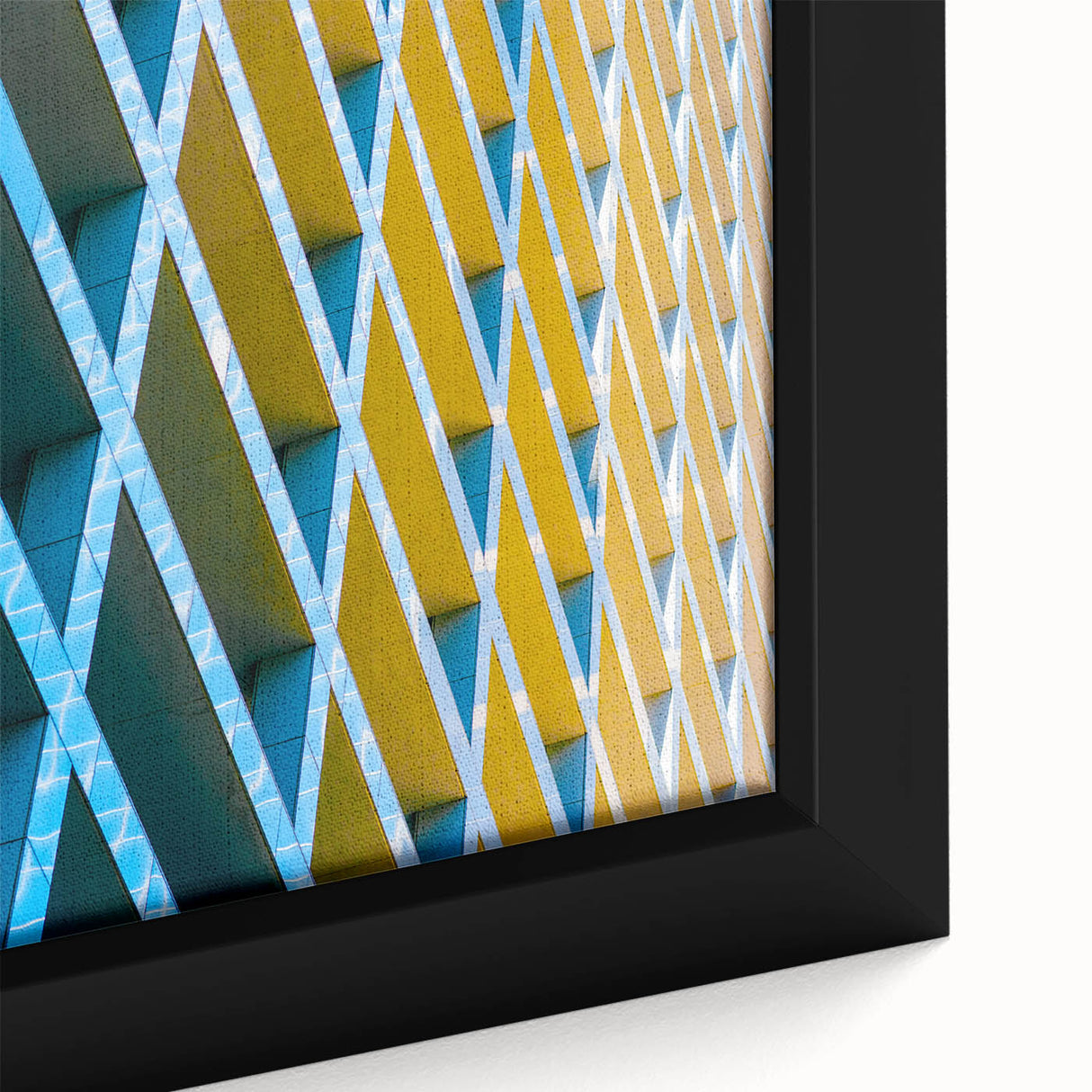 Framed canvas depicting a textured, colorful art scene of Houston skyline, ideal for extra large living room wall art.