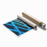 Extra large rolled print of Houston skyline with vibrant sunset colors, ideal for classy bathroom wall art.