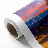 Art Deco poster of Arches National Park on rolled canvas, featuring muted earth tones, ideal for nursery wall art.