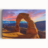 Black and white photograph of Arches National Park on stretched canvas, ideal for kitchen wall art.
