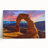 Black and white photograph of Arches National Park on a large stretched canvas, ideal for kitchen wall art.
