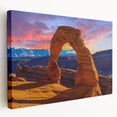 Large canvas print of Arches National Park in earthy red and orange tones, ideal for kitchen wall art.