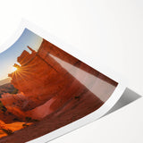 Extra large rolled print of Bryce Canyon with muted earth tones in a line art flowers style.