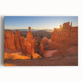 Black and white large art print of Bryce Canyon on stretched canvas, ideal for kitchen wall art.