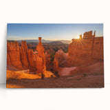 Black and white photograph of Bryce Canyon on stretched canvas, ideal for kitchen wall art or bedroom ambiance.