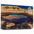 Acrylic print of Canyonlands with vivid orange and red hues, ideal for enhancing dining room walls.