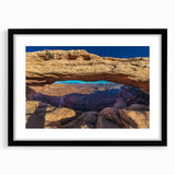 Extra large framed abstract art print of colorful Utah Canyonlands, ideal for living room decor.