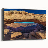 Black and white framed canvas of Canyonlands landscape, suitable for bedroom wall art.