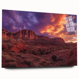 Acrylic print of Capitol Reef, Utah in earthy tones, ideal for bedroom or dining room art.
