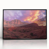 Large abstract wall art of Utah's Capitol Reef in muted earth tones on framed acrylic, suitable for modern art wall decor.