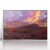 Acrylic print of Capitol Reef in Utah with soft pastel tones, framed in white.