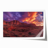 Extra large rolled print depicting Capitol Reef, Utah, in muted earth tones, ideal for art wall dining room.