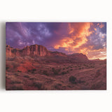 Black and white photograph of Capitol Reef on stretched canvas, ideal for kitchen wall art.