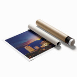 Extra large rolled print of Salt Lake City scenery with muted earth tones, ideal for classy bathroom wall art.