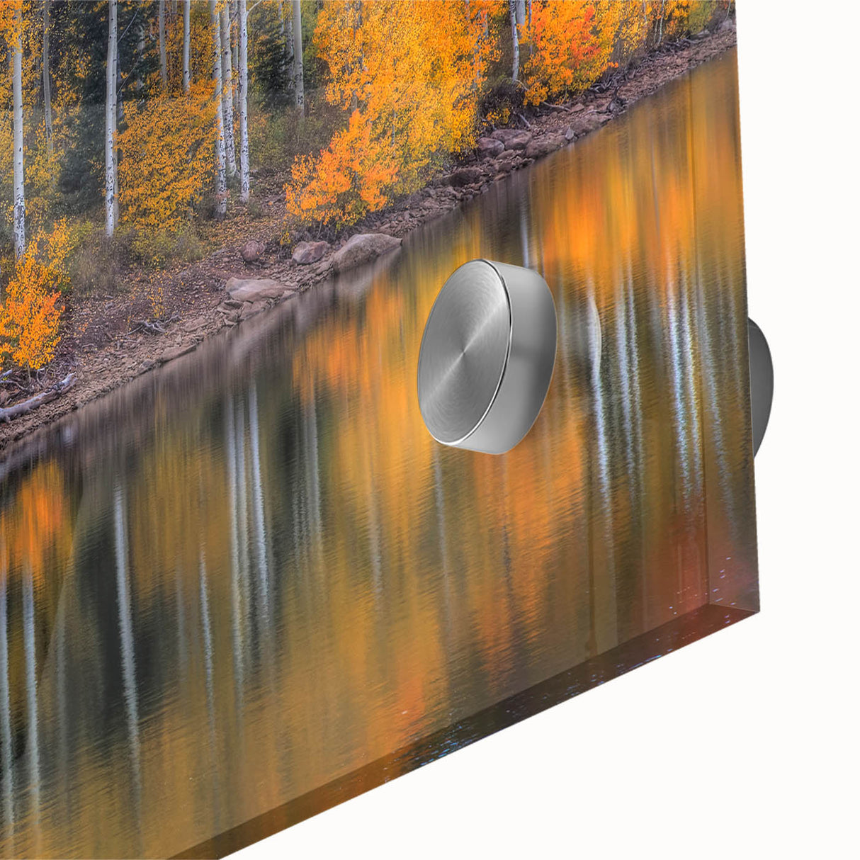 Large abstract depiction of Zion National Park in muted earth tones on acrylic glass, ideal for dining room art.