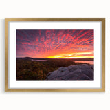 Extra large abstract art print of Vermont scenery in textured gold frame, ideal for living room decor.