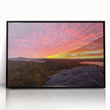 Large abstract wall art depicting Vermont scenery in muted earth tones on a framed acrylic.