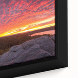 Extra large framed canvas depicting a textured Vermont landscape in vibrant colors, ideal for living room decor.