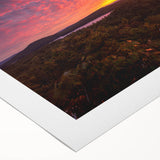 Art deco poster of Vermont scenery in muted greens and blues on rolled canvas, suited for dining room wall art.