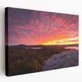 Vermont landscape on stretched canvas, featuring autumn colors and serene lake, perfect for kitchen wall art.