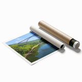 Extra large rolled print of a Virginia landscape with vibrant floral elements, ideal for classy bathroom wall art.