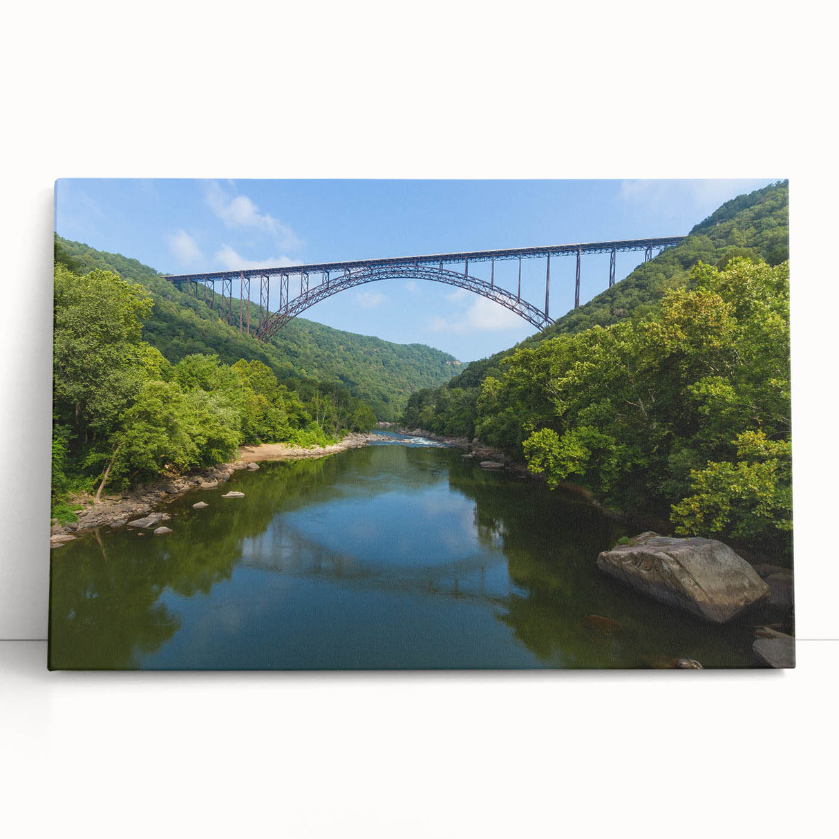 Black and white photograph of Virginia scenery on large stretched canvas, ideal for kitchen wall art.