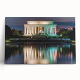 Black and white print of the Lincoln Memorial on stretched canvas.