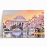 Black and white stretched canvas of Washington DC monuments, ideal for kitchen wall art or bedroom ambiance.
