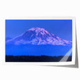 Rolled print of Mount Rainier with vibrant green and blue tones, suitable as extra large wall art for dining rooms.
