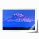 Rolled print of Mount Rainier with vibrant green and blue tones, suitable as extra large wall art for dining rooms.