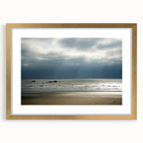 Extra large textured abstract art print of the Olympic scenery in muted earth tones, framed in gold.