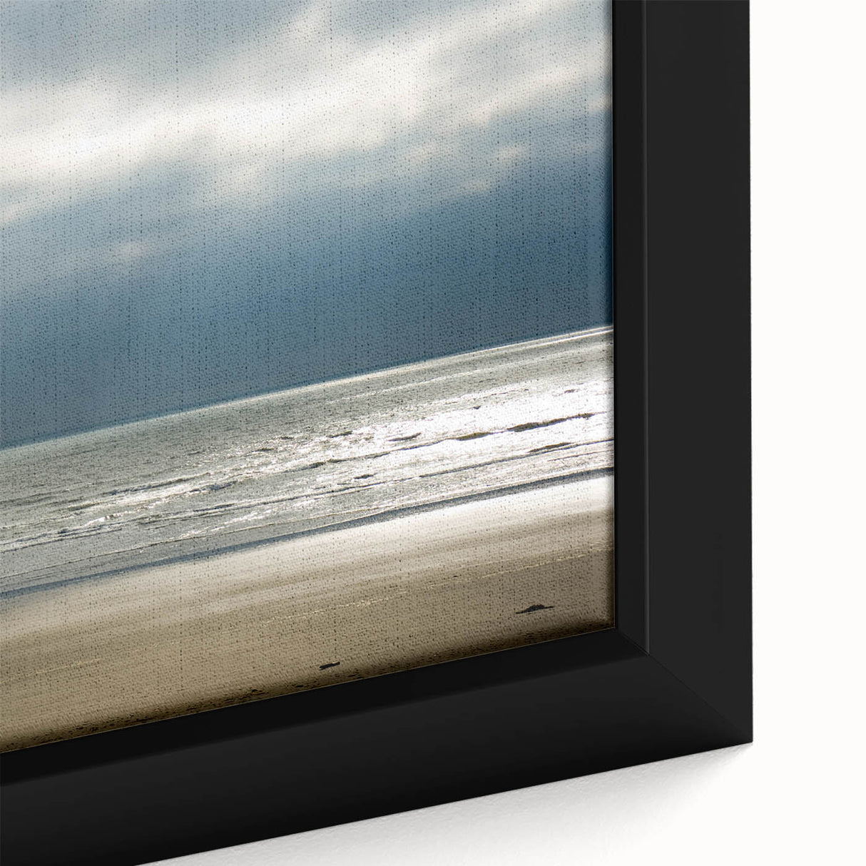 Extra large framed canvas featuring a textured depiction of the Olympic Mountains, with a black and colorful art style.