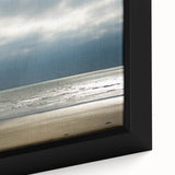 Extra large framed canvas featuring a textured depiction of the Olympic Mountains, with a black and colorful art style.