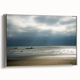 Landscape art painting of Olympic National Park on framed canvas, featuring muted earth tones and vintage style.