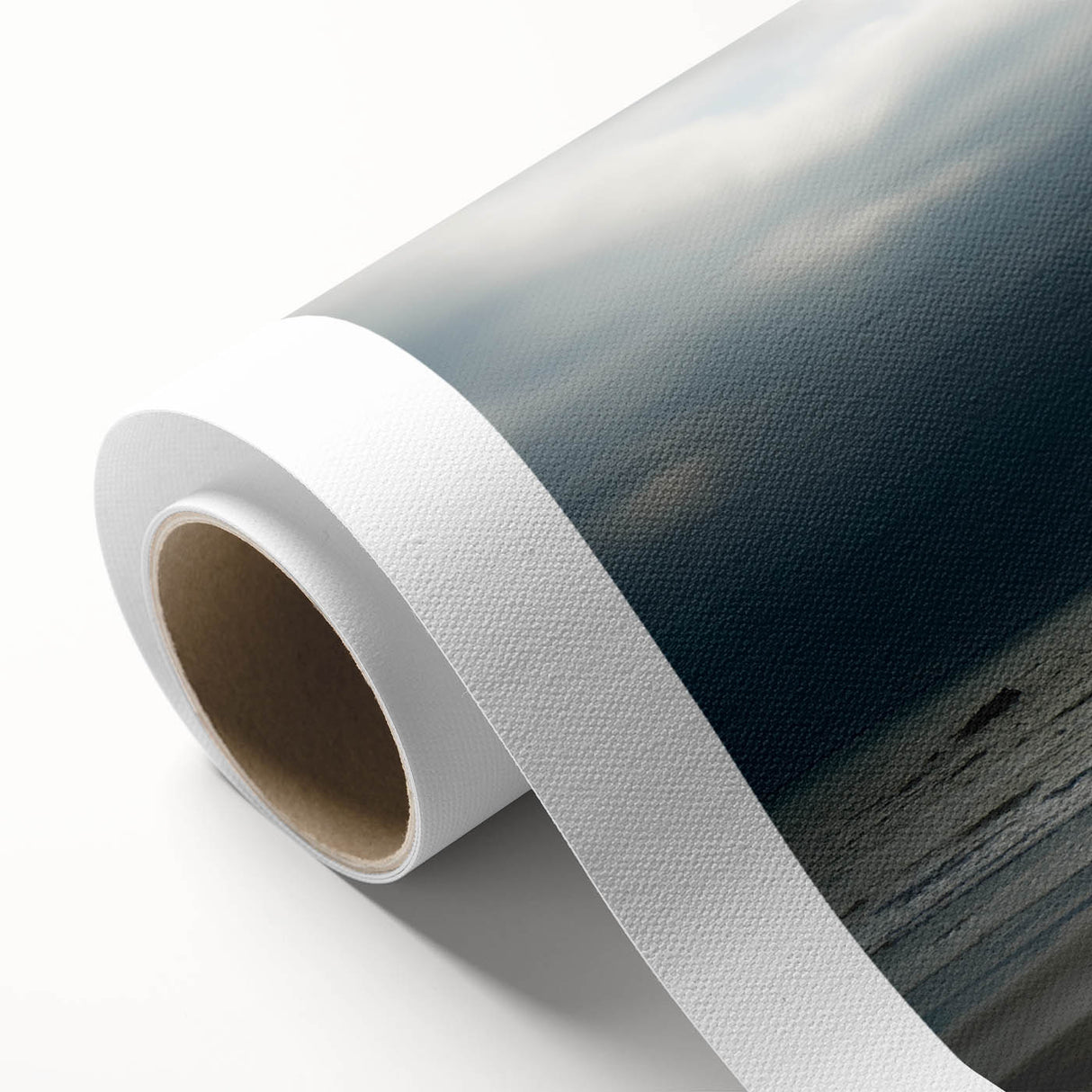 Art deco poster of Olympic National Park on rolled canvas, featuring muted green and blue tones, ideal for nursery wall art.