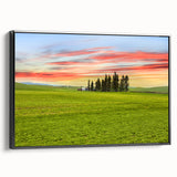 Black and white landscape art painting of Palouse hills on framed canvas, ideal for bedroom wall decor.