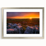 Textured abstract art print of West Virginia scenery in muted earth tones, framed in silver, ideal for bedroom art.