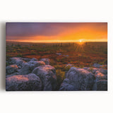 Black and white photograph of West Virginia landscape on stretched canvas, ideal for kitchen wall art.