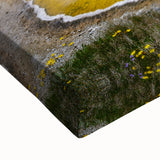 Black and white landscape art painting of Yellowstone on stretched canvas, ideal for bedroom wall art.