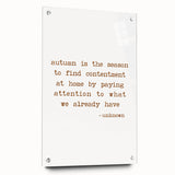 Large abstract wall art depicting fall foliage in orange and red shades on acrylic glass.