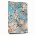 Large abstract wall art on acrylic glass depicting spring themes in vibrant green and pink tones.