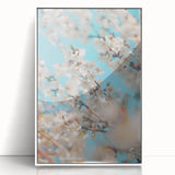 Art Deco poster featuring pastel-colored spring theme on white framed acrylic, ideal for nursery wall art.