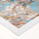Art deco poster featuring a stylized spring scene in pastel colors on rolled canvas, suitable for dining room decor.