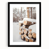 Abstract art print featuring textured swirls in vibrant winter colors on a large black-framed canvas.