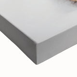 Winter landscape painting in black and white on large stretched canvas, ideal for bedroom wall art.