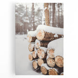Winter scene in black and white tones on a large stretched canvas, ideal for kitchen art.