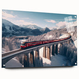 Large abstract wall art featuring assorted vehicles in muted colors on acrylic glass, ideal for dining room decor.