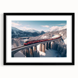 Extra large abstract art print featuring colorful, textured vehicles and transportation motifs on a black framed canvas.